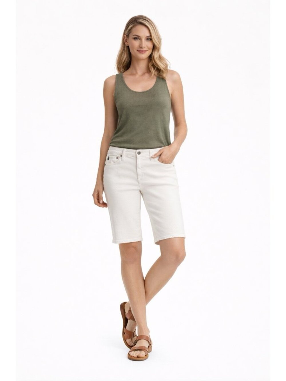 AG ADRIANO GOLDSCHMIED NIKKI denim shorts white 32 low rise bermuda slim 90s